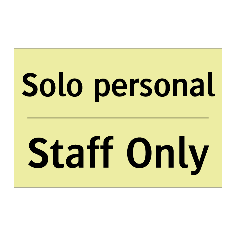 Solo personal - Staff Only