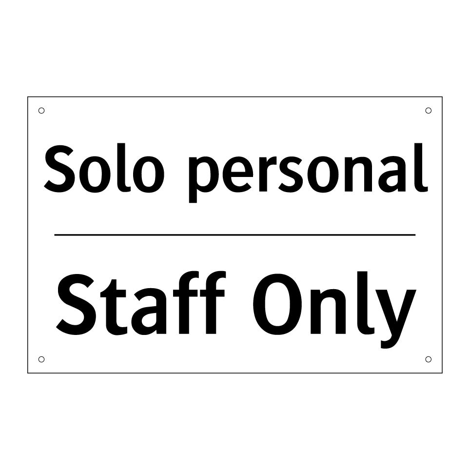 Solo personal - Staff Only