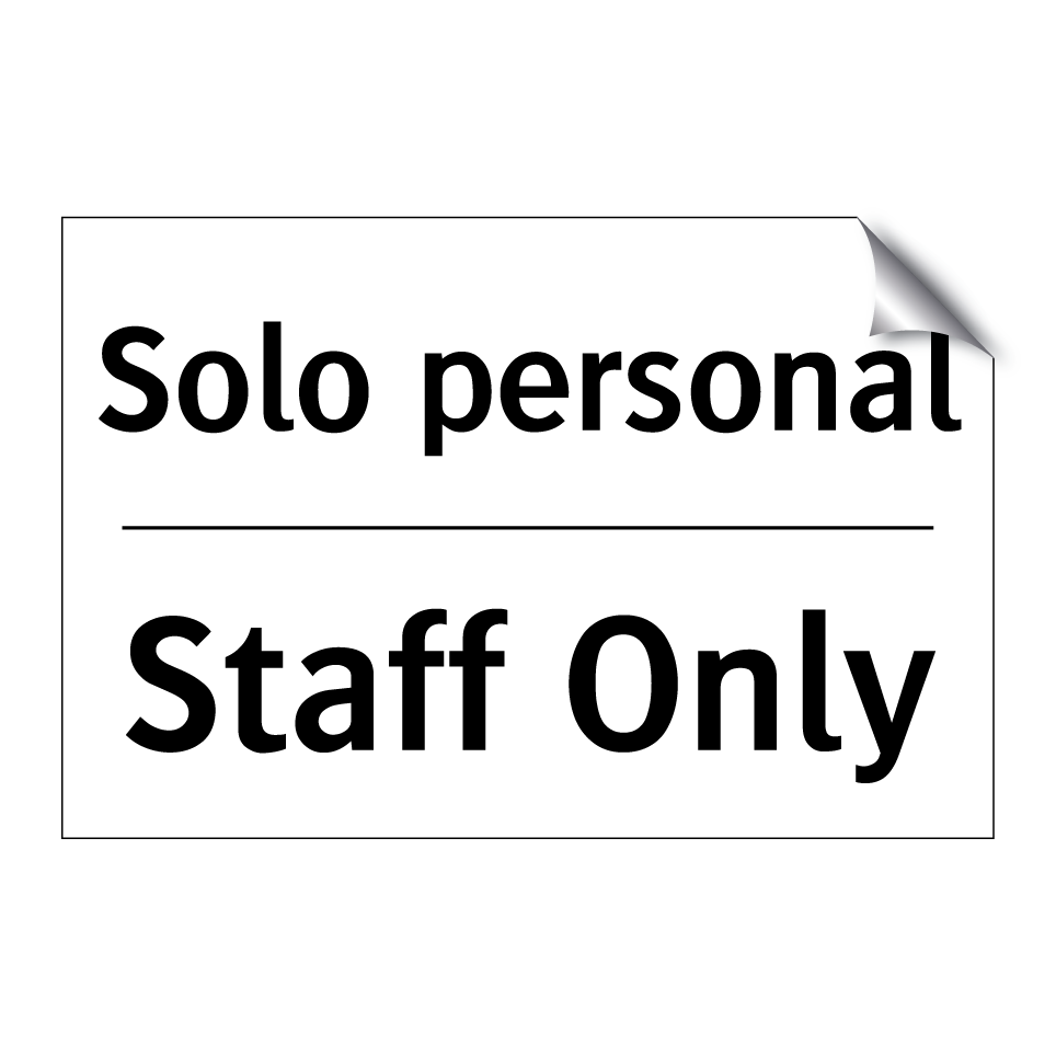 Solo personal - Staff Only