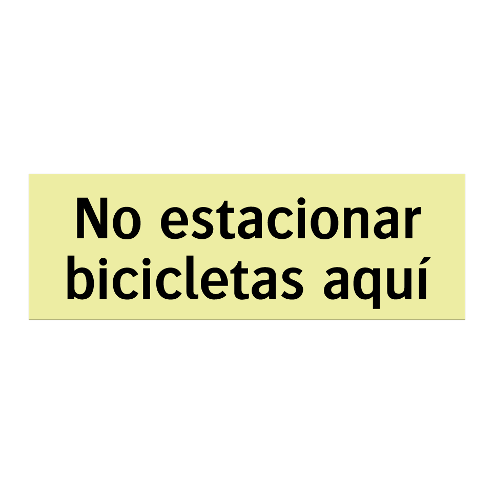 No estacionar bicicletas aquí