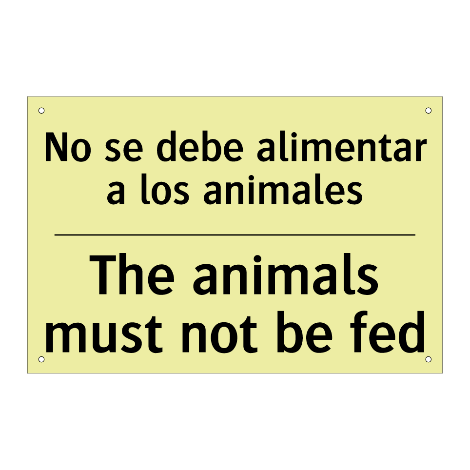 No se debe alimentar a los animales - The animals must not be fed