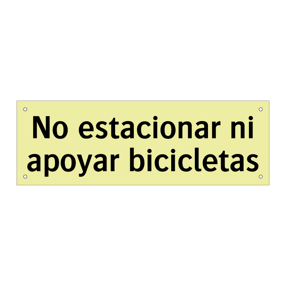 No estacionar ni apoyar bicicletas