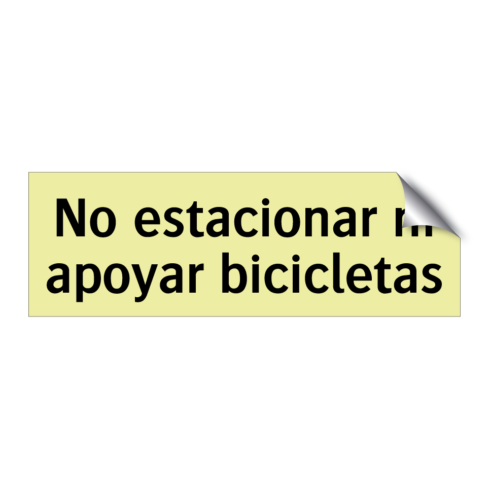 No estacionar ni apoyar bicicletas