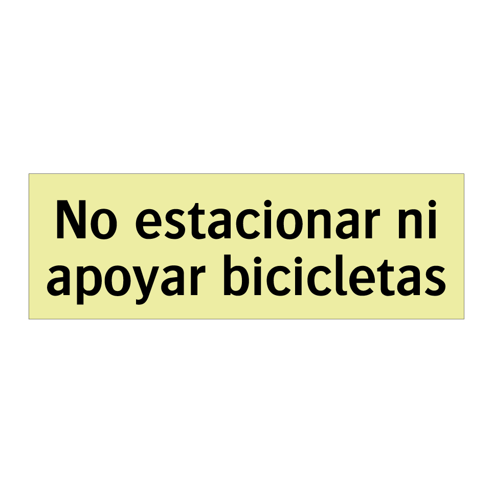 No estacionar ni apoyar bicicletas