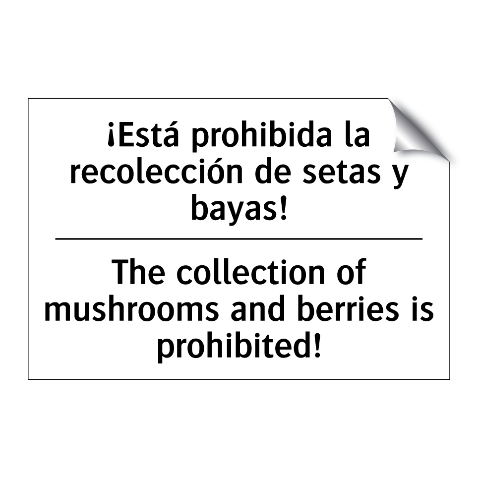 ¡Está prohibida la recolección de setas y bayas! - The collection of mushrooms and berries is prohibited!
