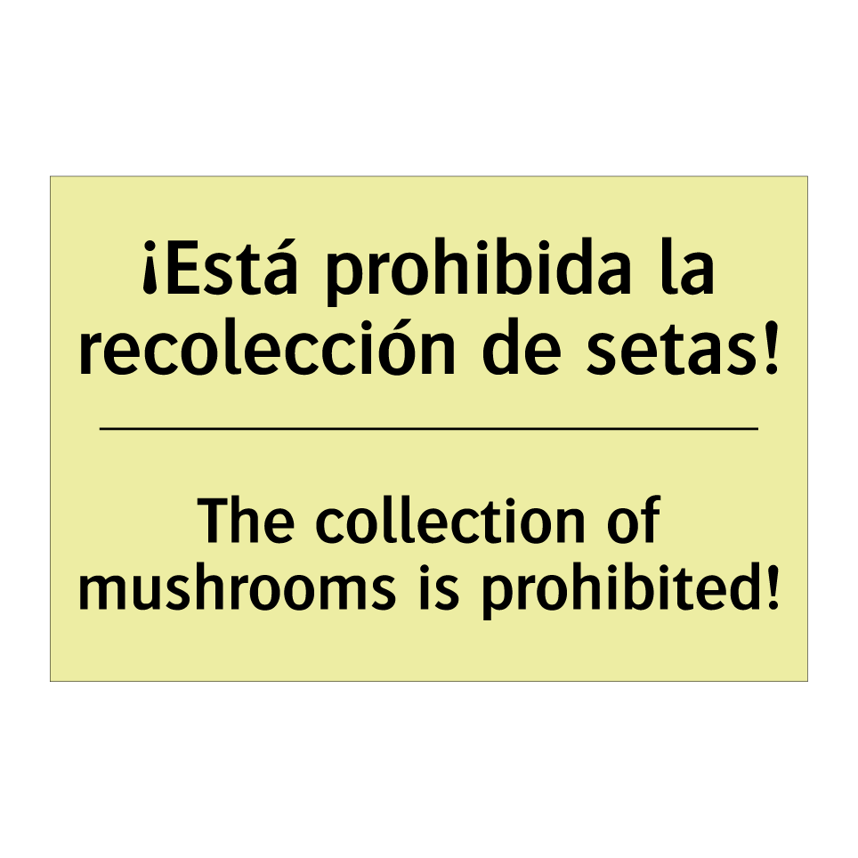 ¡Está prohibida la recolección de setas! - The collection of mushrooms is prohibited!