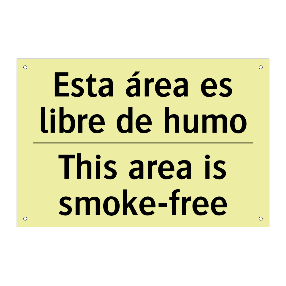Esta área es libre de humo - This area is smoke-free