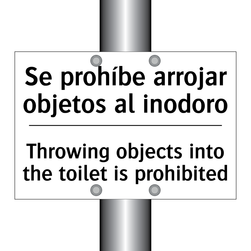 Se prohíbe arrojar objetos al inodoro - Throwing objects into the toilet is prohibited