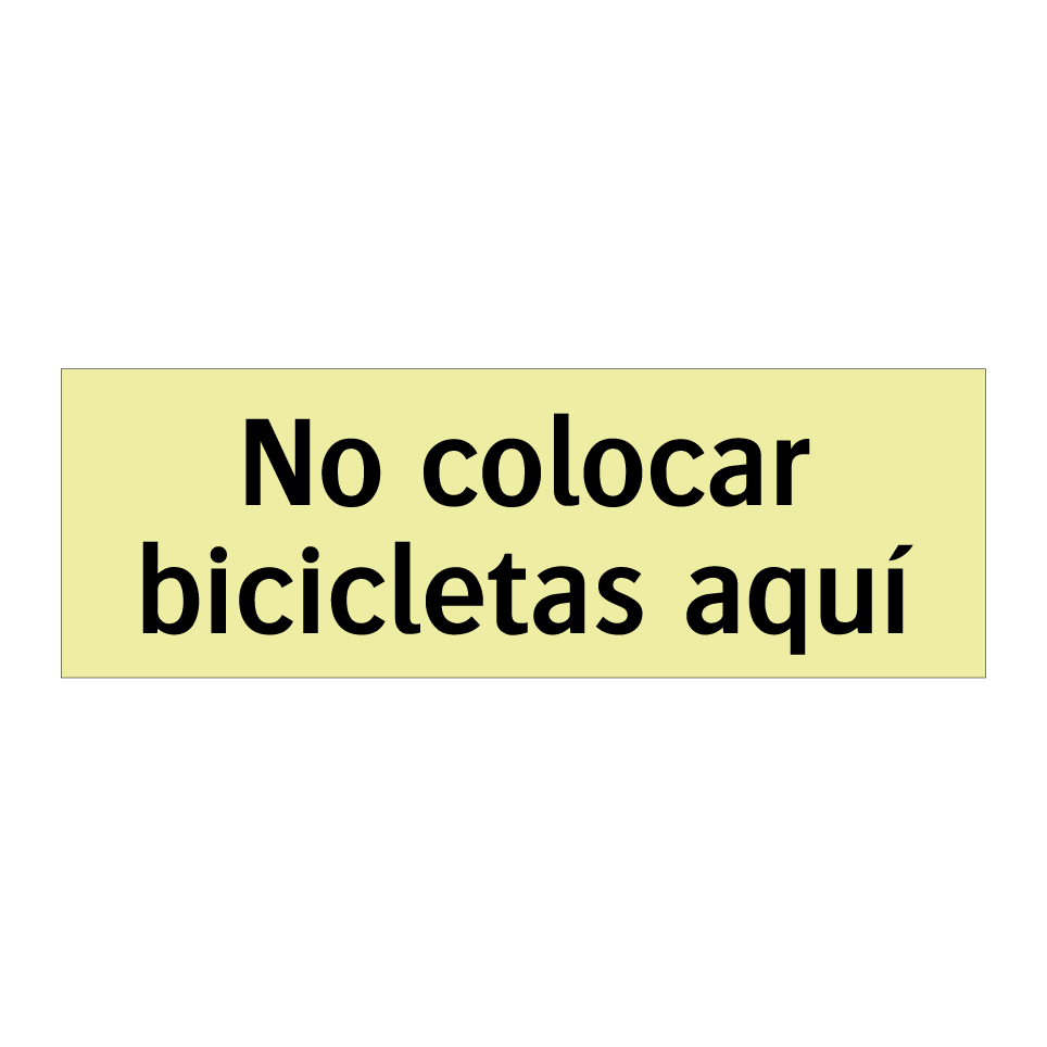 No colocar bicicletas aquí