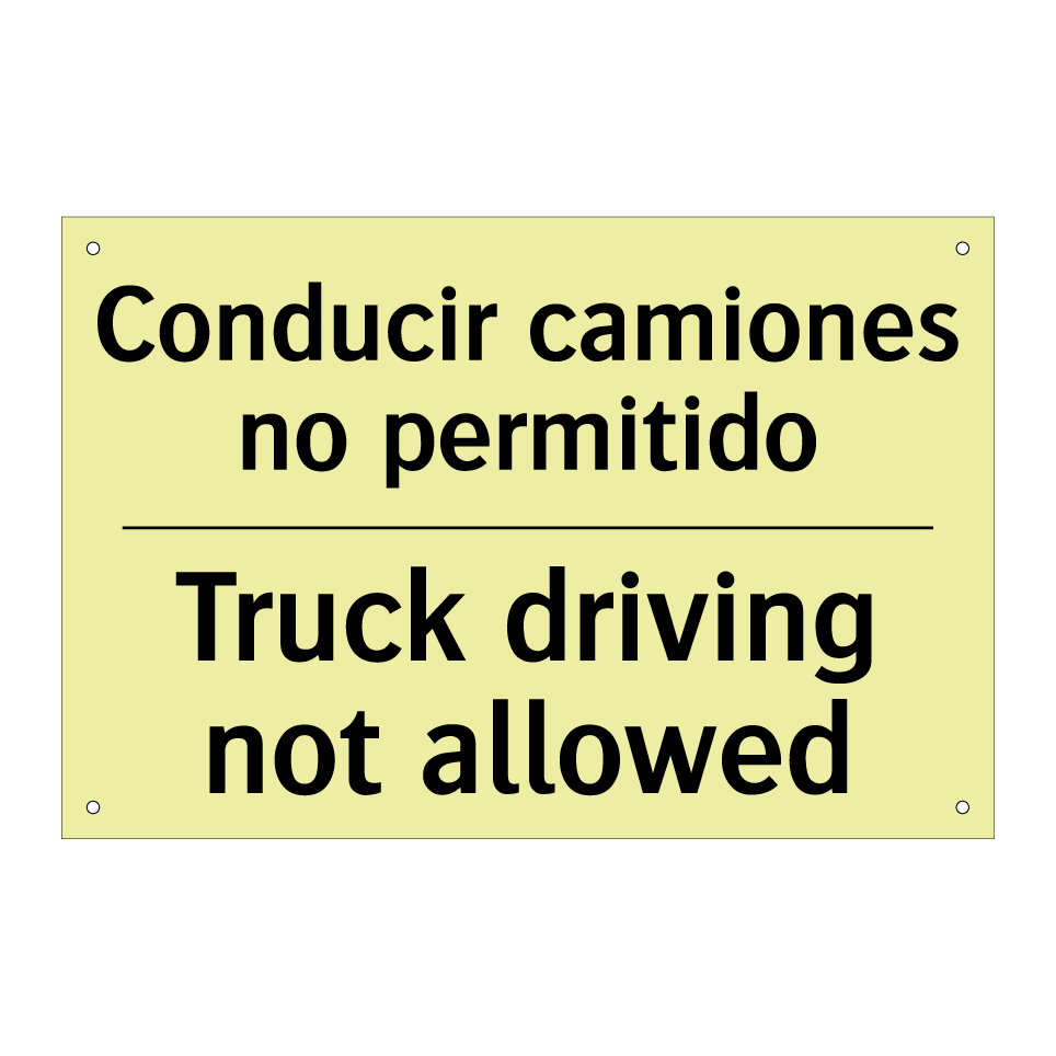 Conducir camiones no permitido - Truck driving not allowed