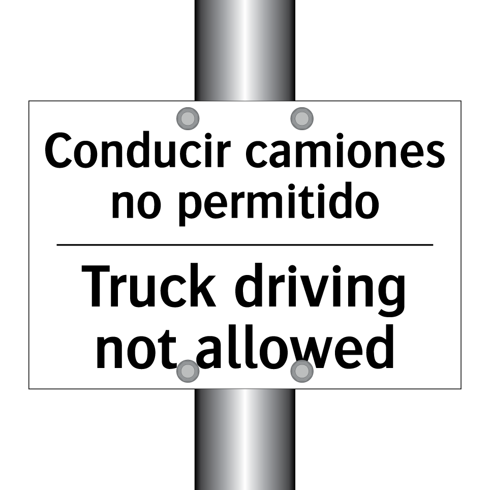 Conducir camiones no permitido - Truck driving not allowed