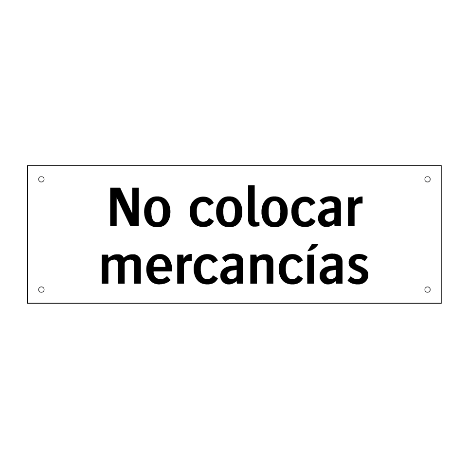No colocar mercancías