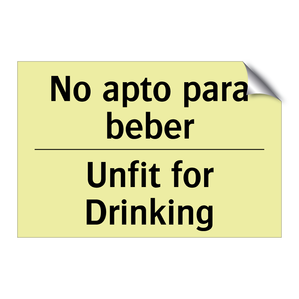 No apto para beber - Unfit for Drinking