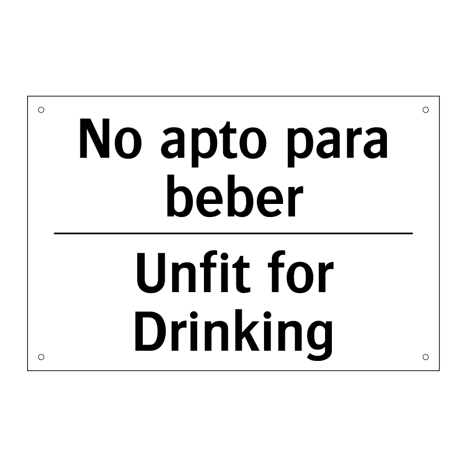No apto para beber - Unfit for Drinking