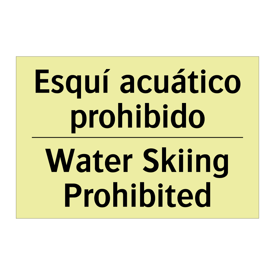 Esquí acuático prohibido - Water Skiing Prohibited