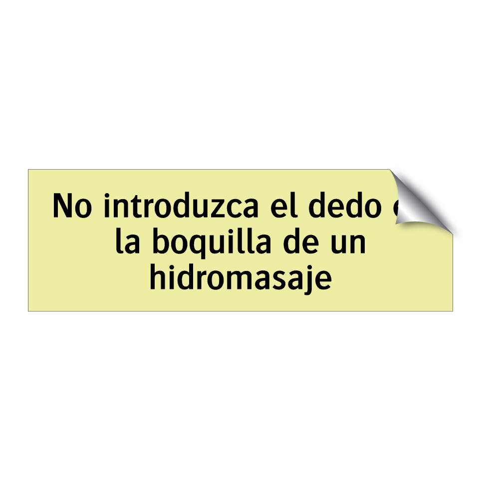 No introduzca el dedo en la boquilla de un hidromasaje