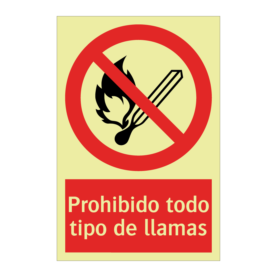 Prohibido todo tipo de llamas
