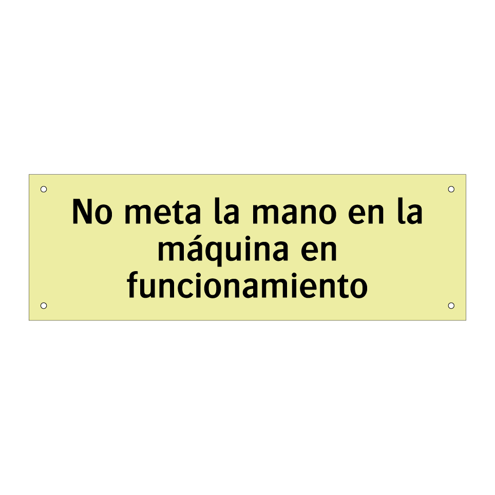 No meta la mano en la máquina en funcionamiento