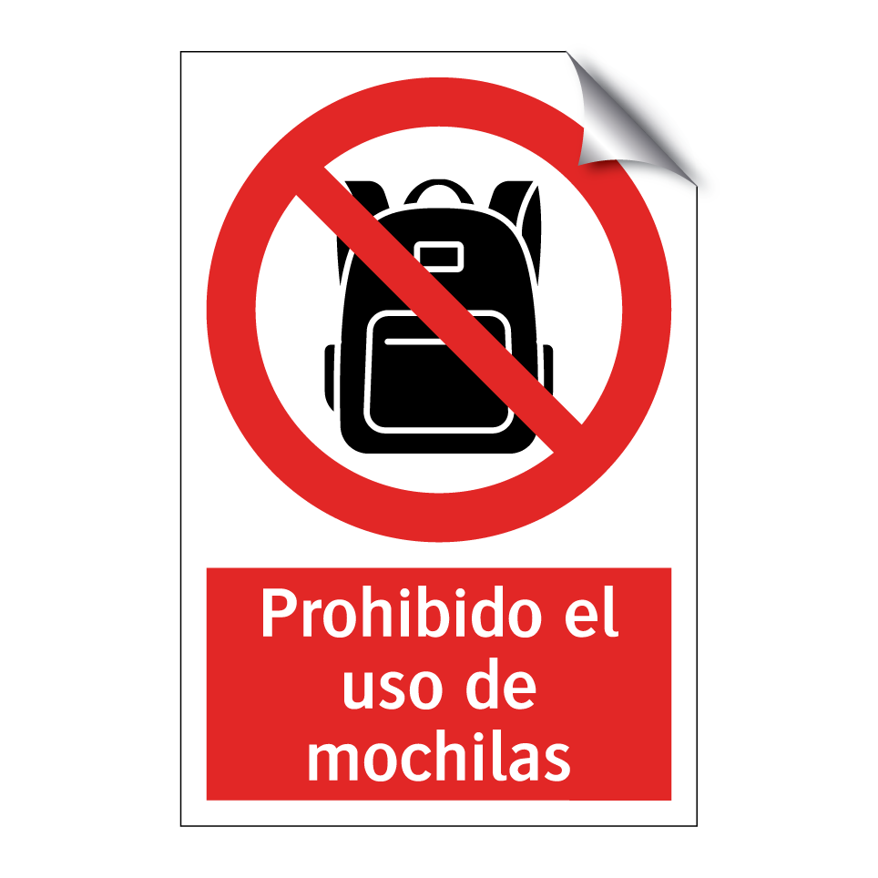 Prohibido el uso de mochilas