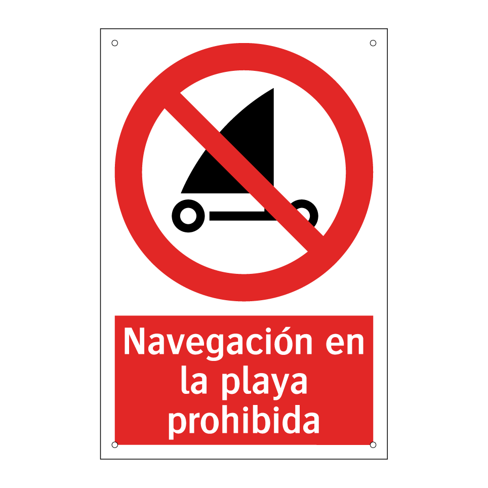 Navegación en la playa prohibida