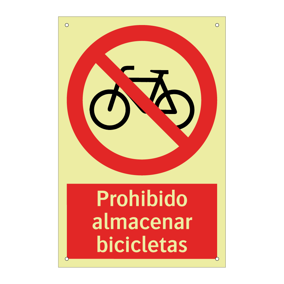 Prohibido almacenar bicicletas