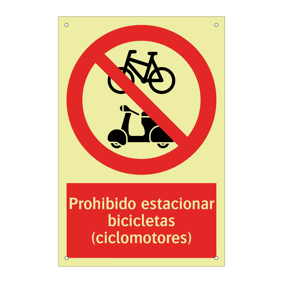Prohibido estacionar bicicletas (ciclomotores)