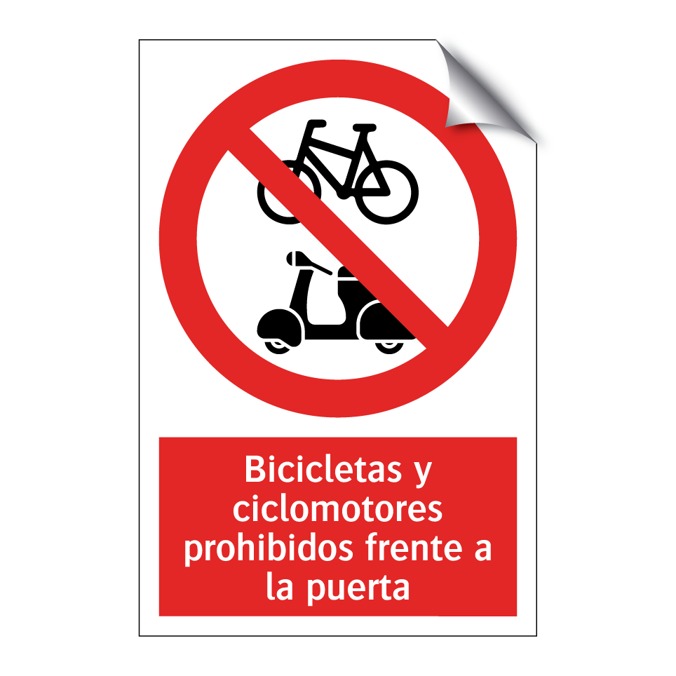 Bicicletas y ciclomotores prohibidos frente a la puerta