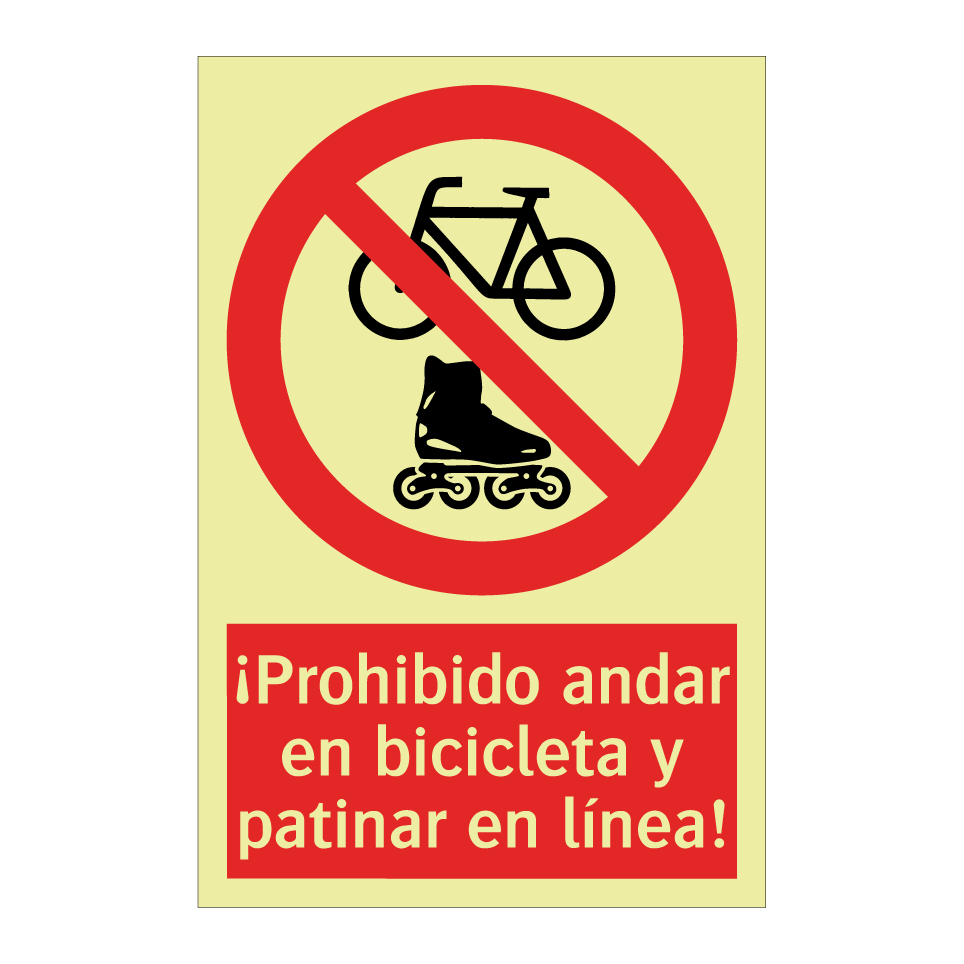 ¡Prohibido andar en bicicleta y patinar en línea!