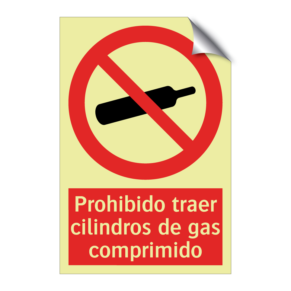 Prohibido traer cilindros de gas comprimido