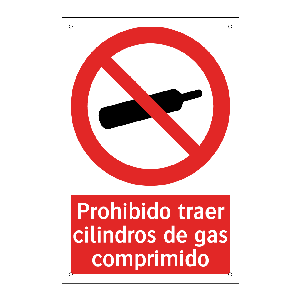 Prohibido traer cilindros de gas comprimido