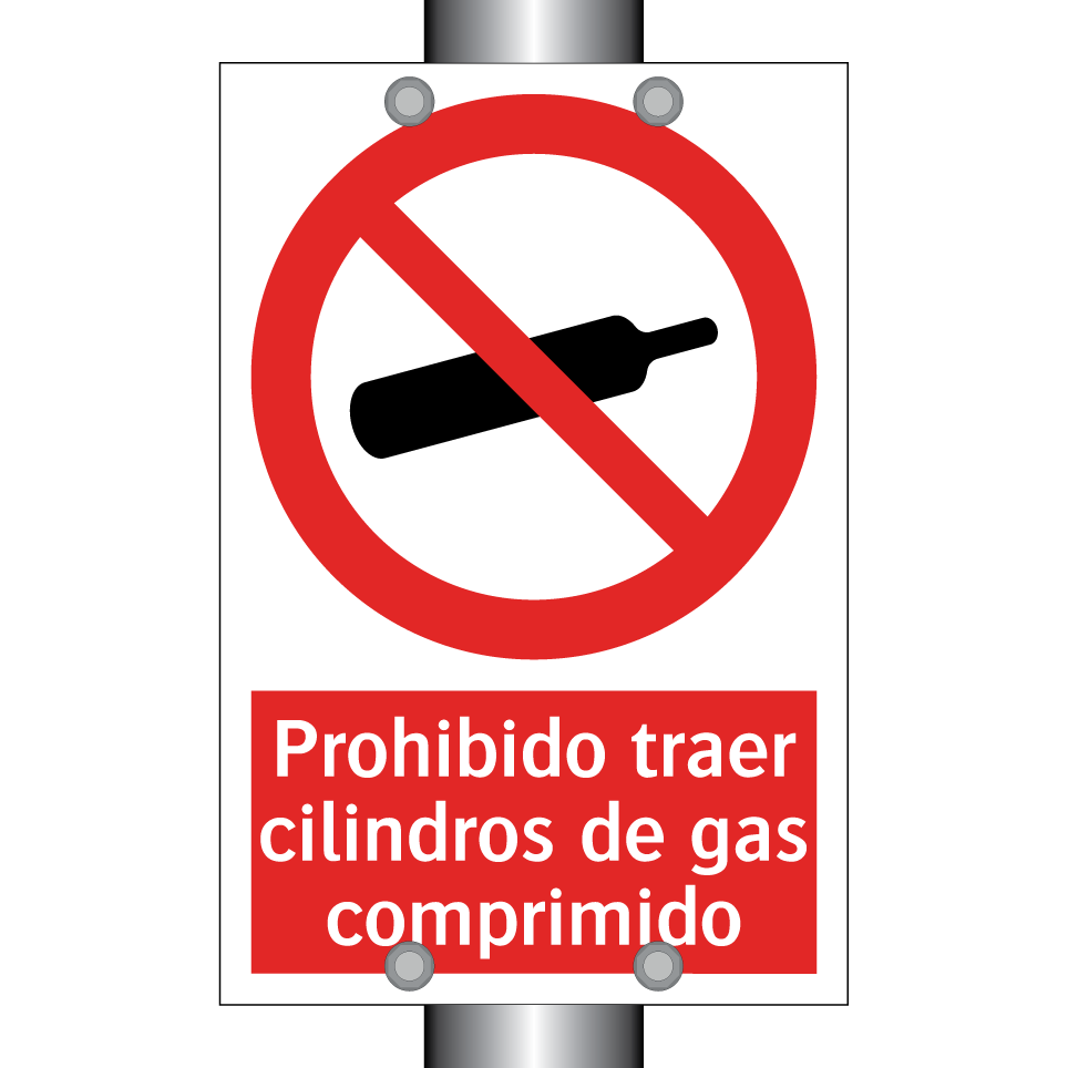 Prohibido traer cilindros de gas comprimido