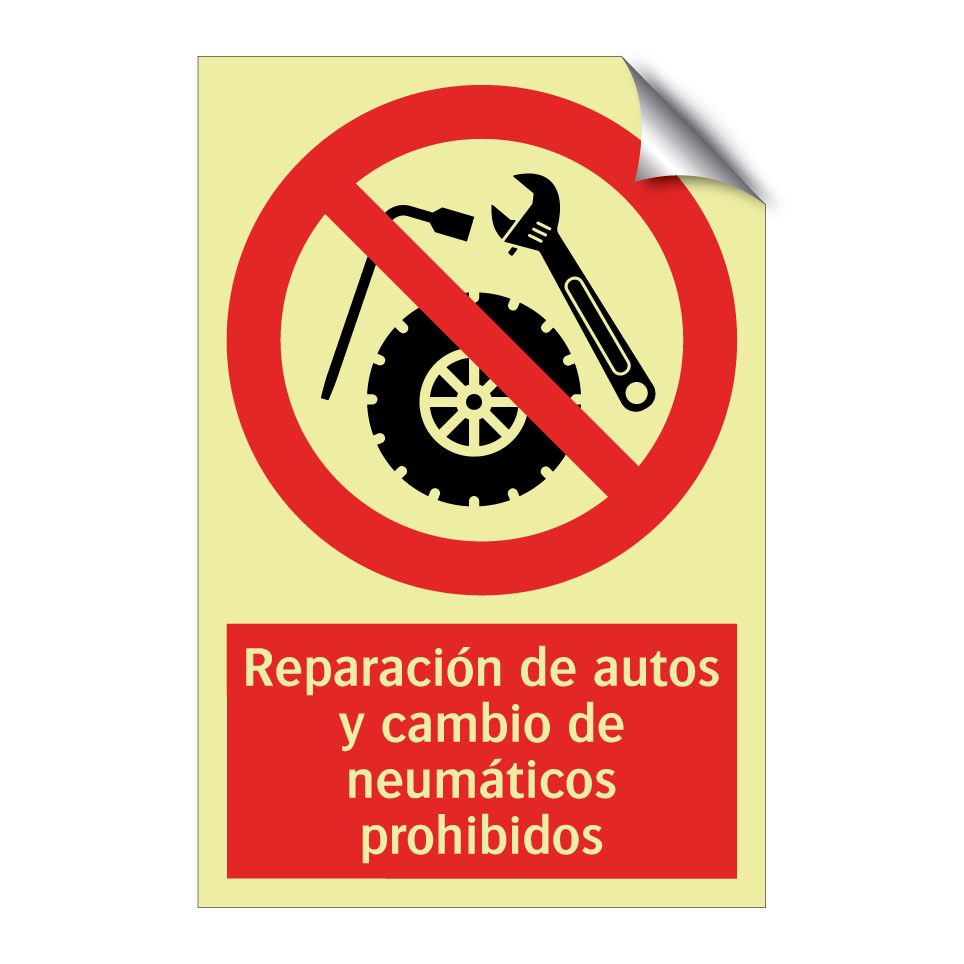 Reparación de autos y cambio de neumáticos prohibidos