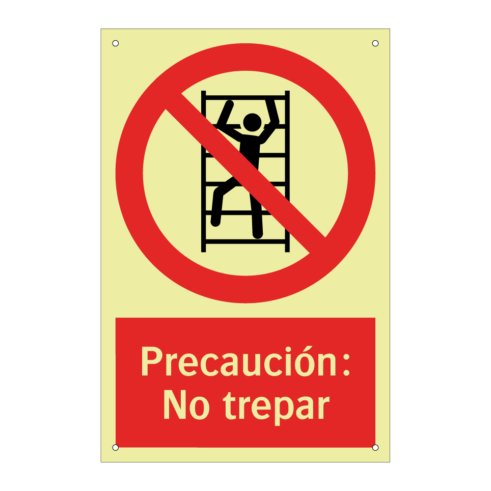 Precaución: No trepar