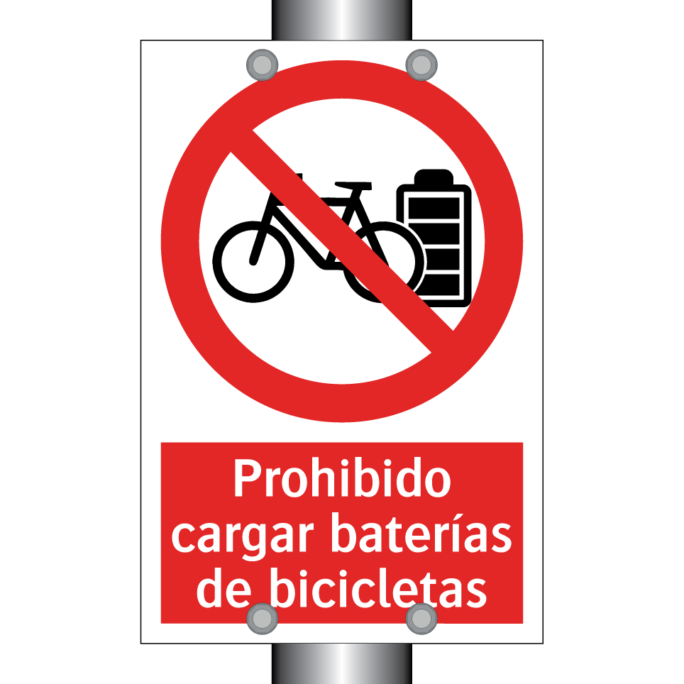 Prohibido cargar baterías de bicicletas
