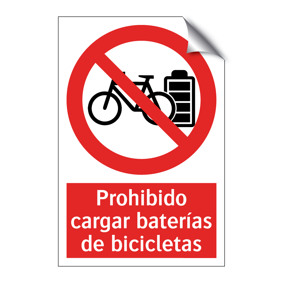 Prohibido cargar baterías de bicicletas