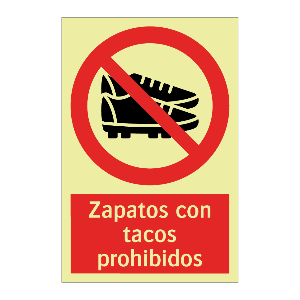Zapatos con tacos prohibidos