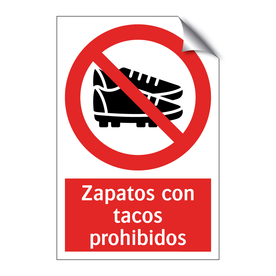 Zapatos con tacos prohibidos
