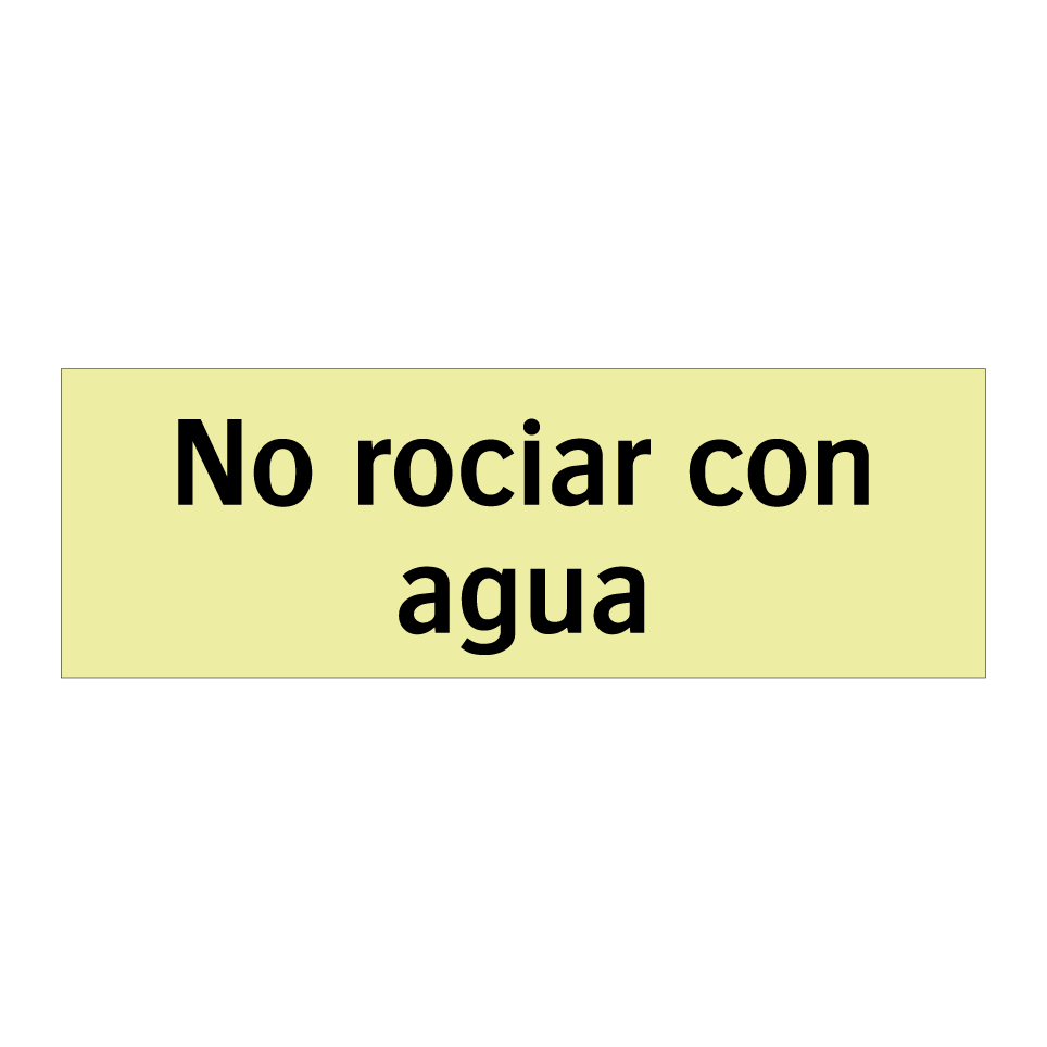No rociar con agua