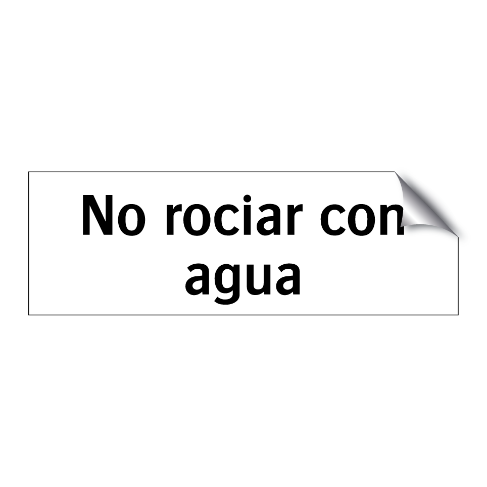 No rociar con agua