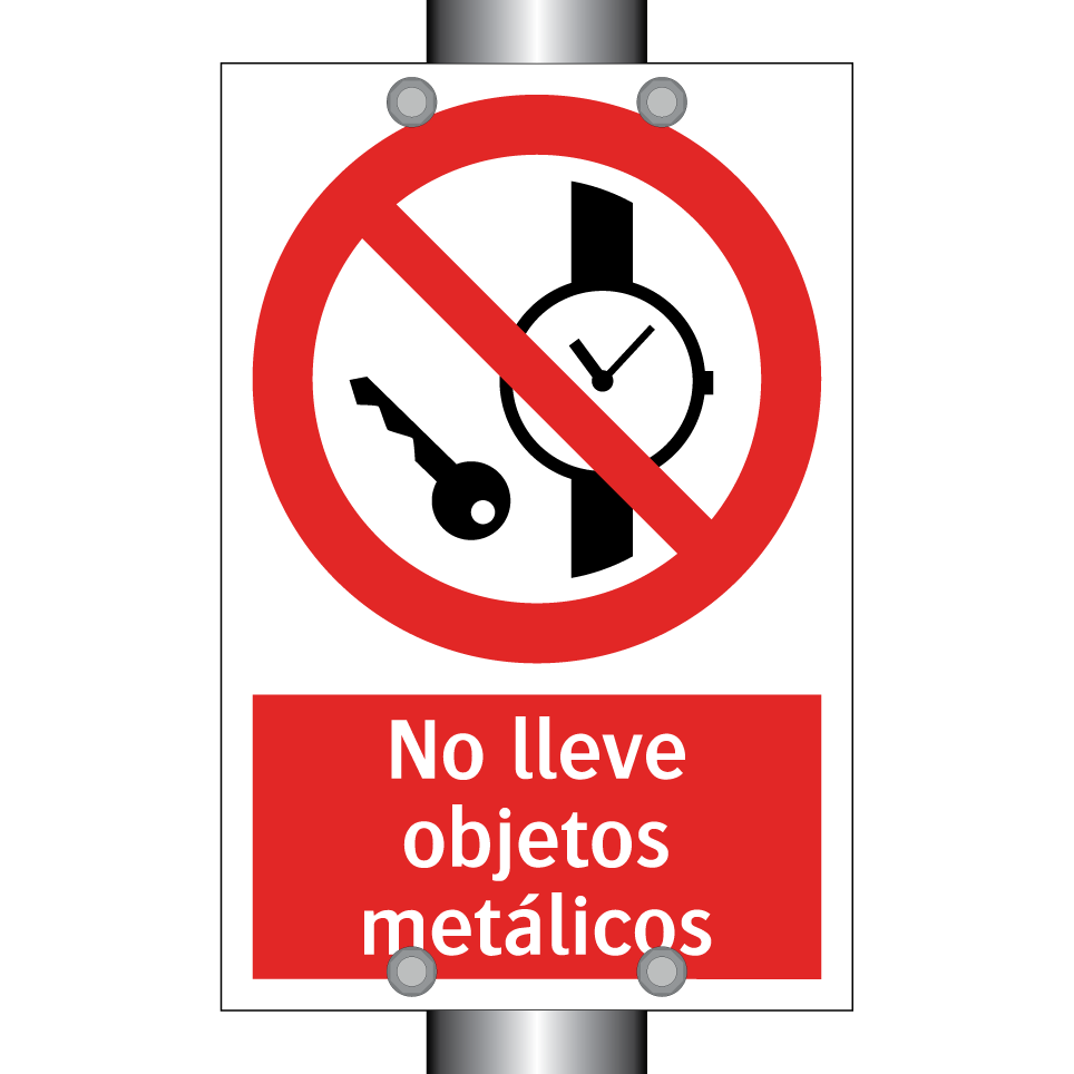 No lleve objetos metálicos