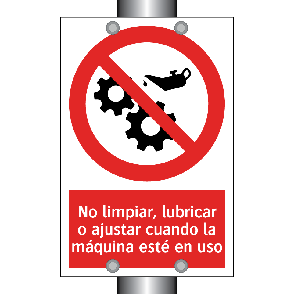 No limpiar, lubricar o ajustar cuando la máquina esté en uso
