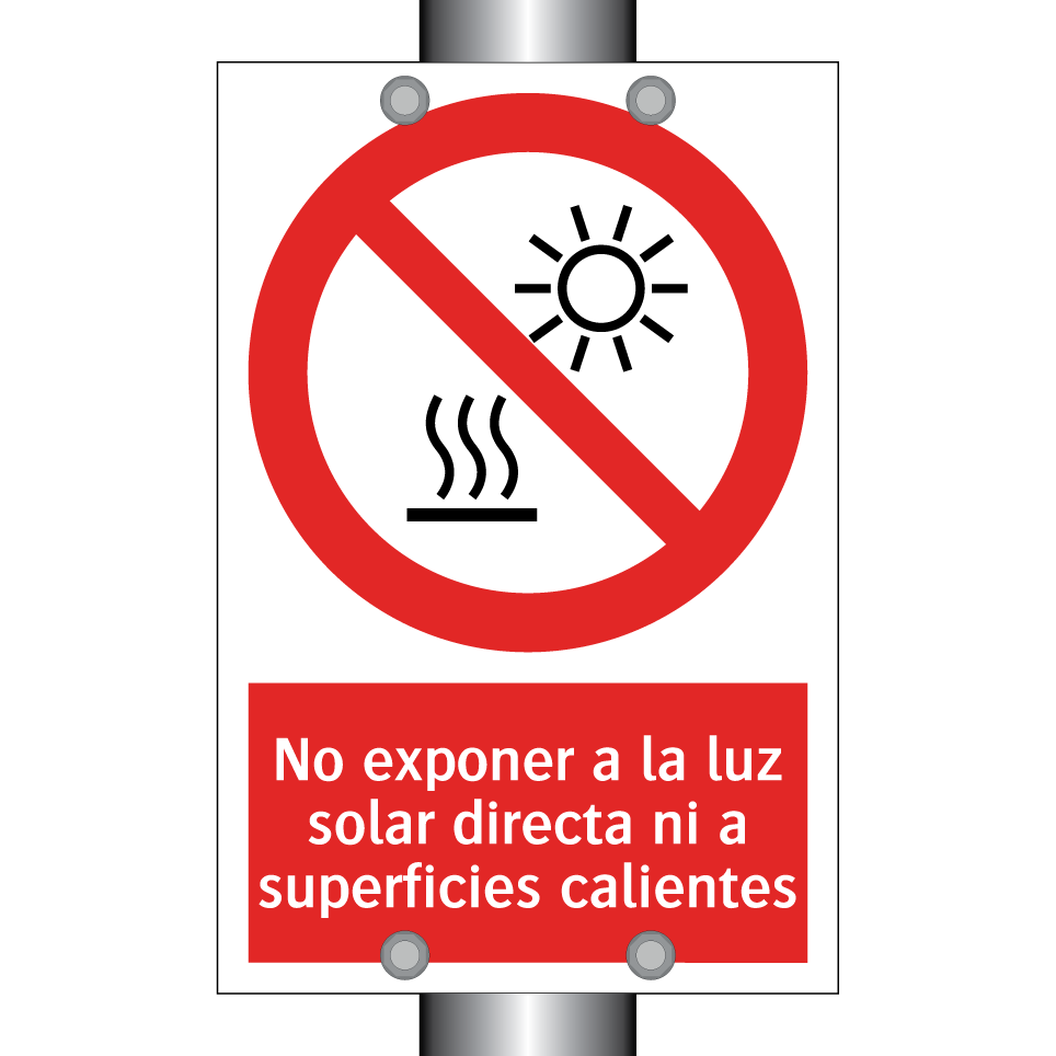 No exponer a la luz solar directa ni a superficies calientes