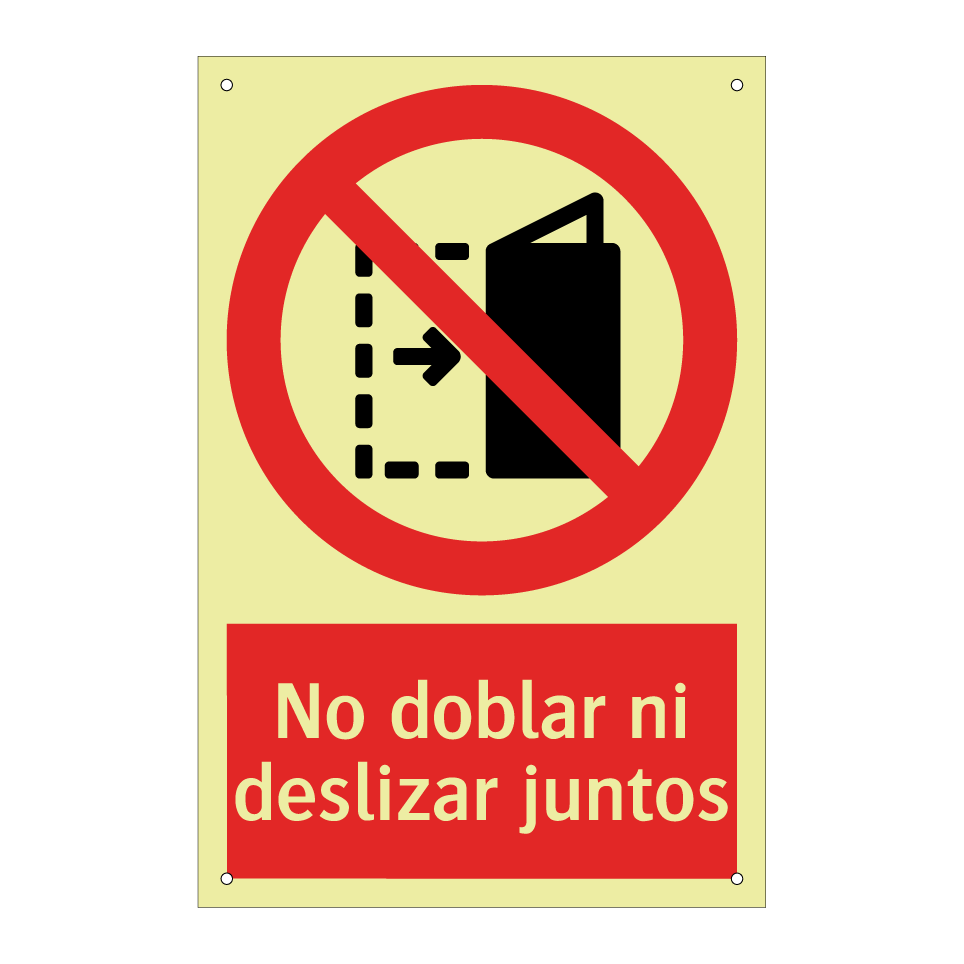 No doblar ni deslizar juntos