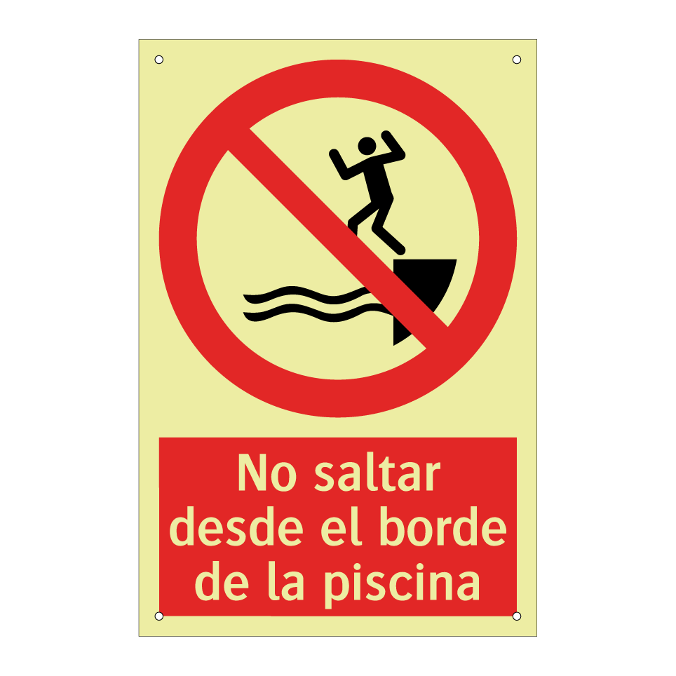 No saltar desde el borde de la piscina