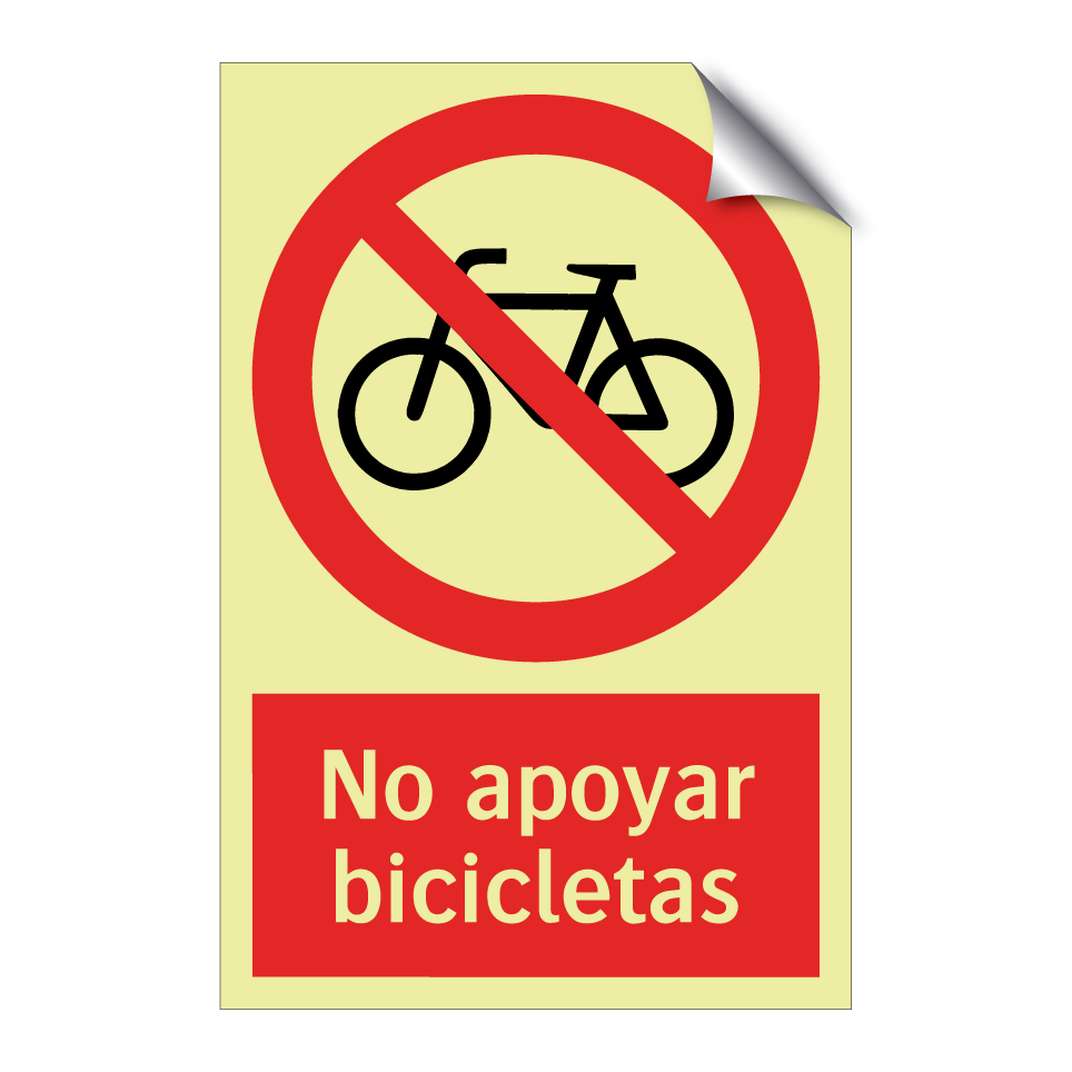No apoyar bicicletas