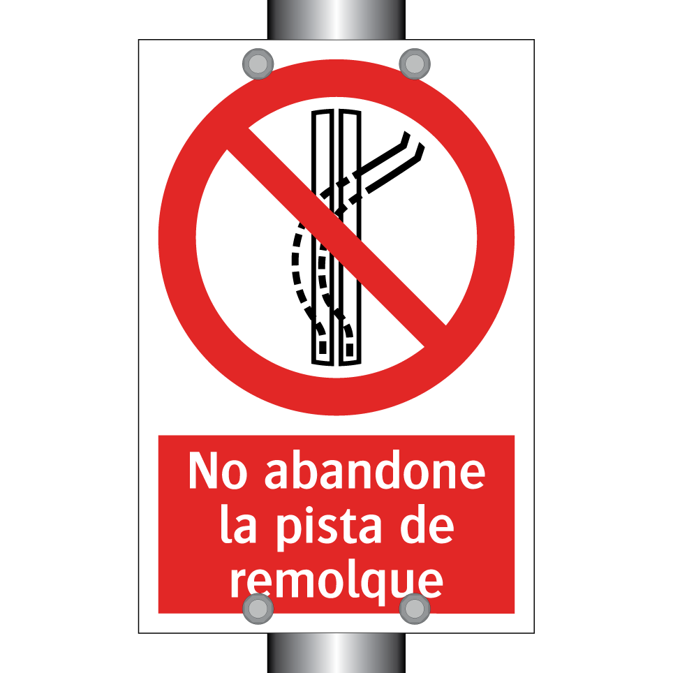 No abandone la pista de remolque