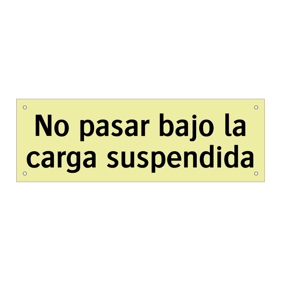 No pasar bajo la carga suspendida