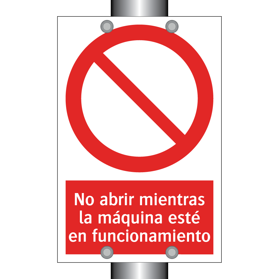 No abrir mientras la máquina esté en funcionamiento