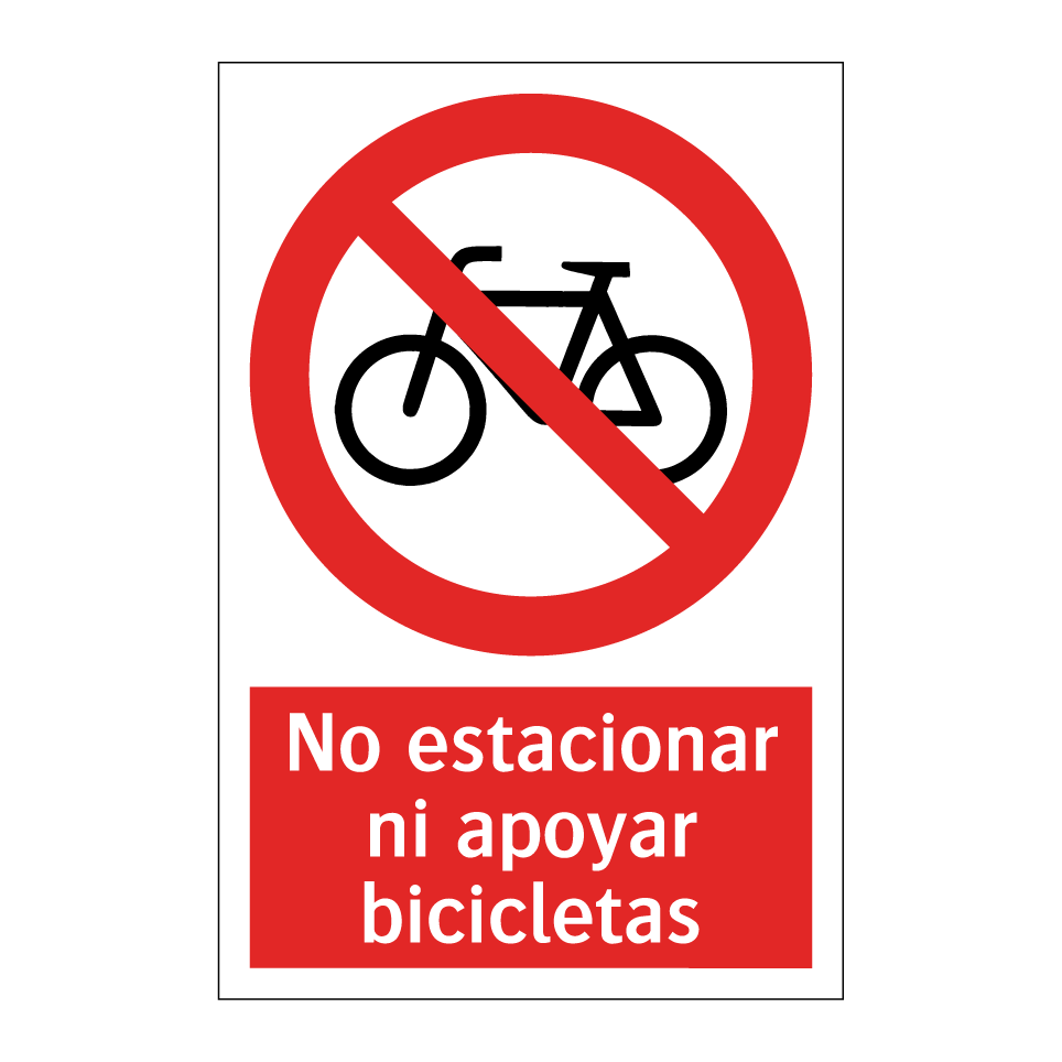 No estacionar ni apoyar bicicletas