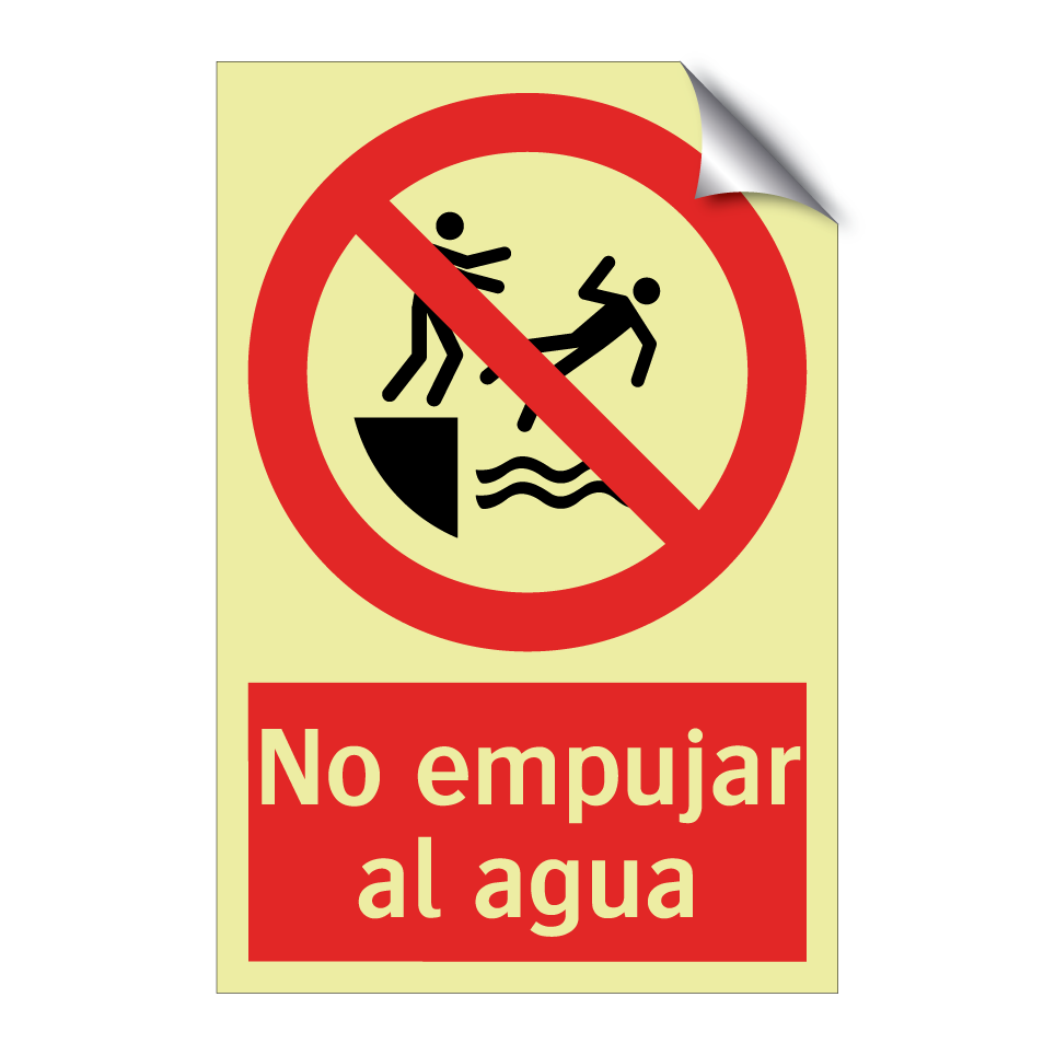No empujar al agua